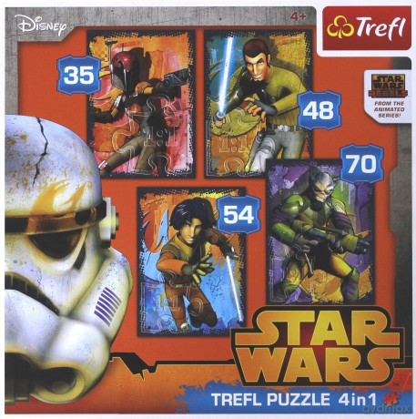TREFL 4 w 1 Gwiezdne Wojny Rebelianci (Star Wars) [PUZZLE]