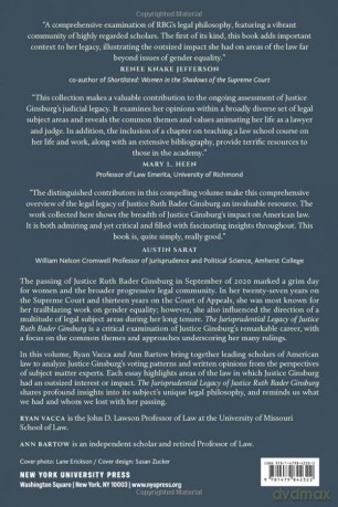 The Jurisprudential Legacy of Justice Ruth Bader Ginsburg - Ryan Vacca [KSIĄŻKA]