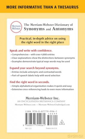 The Merriam-Webster Dictionary of Synonyms and Antonyms (Dictionary) - Merriam-Webster [KSIĄŻKA]