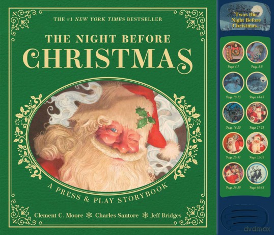 The Night Before Christmas Press and Play Storybook: The Classic Edition Hardcover Book Narrated by Jeff Bridges (Charles Santore Children's Classics) - Clement Moore [KSIĄŻKA]