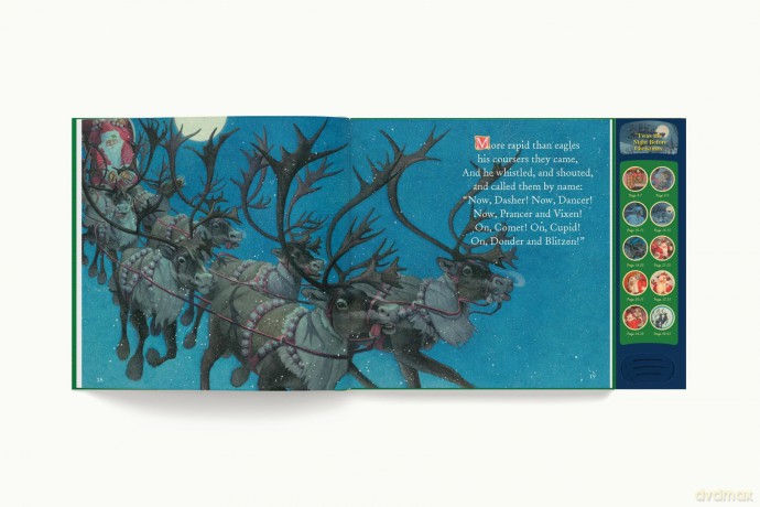 The Night Before Christmas Press and Play Storybook: The Classic Edition Hardcover Book Narrated by Jeff Bridges (Charles Santore Children's Classics) - Clement Moore [KSIĄŻKA]