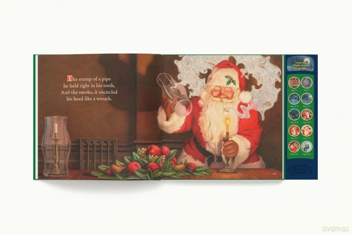 The Night Before Christmas Press and Play Storybook: The Classic Edition Hardcover Book Narrated by Jeff Bridges (Charles Santore Children's Classics) - Clement Moore [KSIĄŻKA]