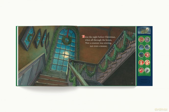 The Night Before Christmas Press and Play Storybook: The Classic Edition Hardcover Book Narrated by Jeff Bridges (Charles Santore Children's Classics) - Clement Moore [KSIĄŻKA]