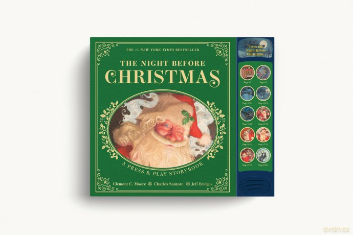 The Night Before Christmas Press and Play Storybook: The Classic Edition Hardcover Book Narrated by Jeff Bridges (Charles Santore Children's Classics) - Clement Moore [KSIĄŻKA]