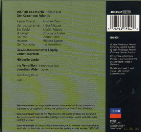 Zagrosek: Ullmann:Der Kaiser Von Atlantis [CD]