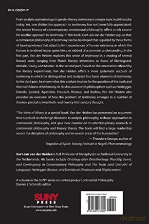 The Voice of Misery: A Continental Philosophy of Testimony (SUNY series in Contemporary Continental Philosophy) - Gert-Jan van der Heiden [KSIĄŻKA]