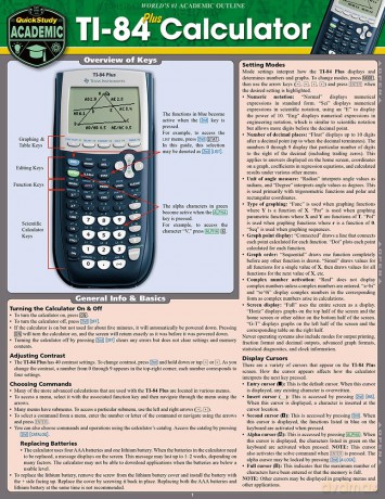 Ti 84 Plus Calculator: A Quickstudy Laminated Reference Guide - Ken Yablonski [KSIĄŻKA]