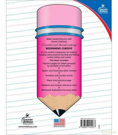 Traditional Handwriting: Beginning Cursive, Grades 2 - 5 - Carson Dellosa Education [KSIĄŻKA]
