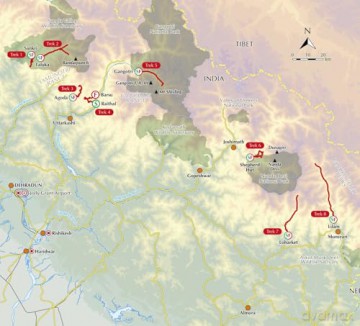 Trekking in the Indian Himalayas: 8 treks in Uttarakhand - Nanda Devi Sanctuary, Shivling and Gaumukh, the source of the Ganges (Cicerone Guides) - Brian Furze [KSIĄŻKA]