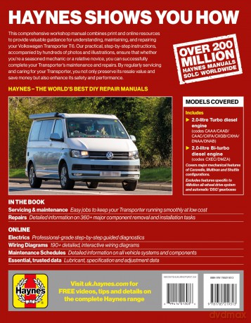 Volkswagen Transporter T6 2015 to 2024 Diesel: Owners Workshop Manual - Now includes additional online repair data - Haynes Group Ltd [KSIĄŻKA]