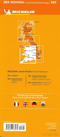 Wales - Michelin Regional Map 503: Map (Maps/Regional Michelin) - Michelin [KSIĄŻKA]