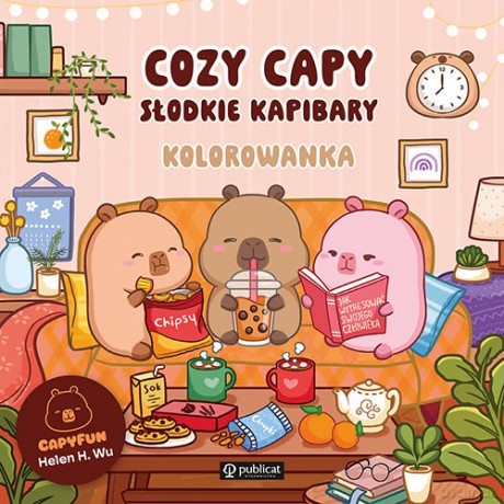 Cozy Capy. Słodkie kapibary. Kolorowanka - Helen H. Wu [KSIĄŻKA]