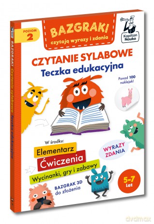 Bazgraki czytają wyrazy i zdania. Czytanie sylabowe. Teczka edukacyjna. Kapitan Nauka. Bazgraki - Zuzanna Osuchowska [KSIĄŻKA]