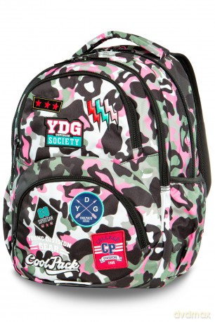 Plecak młodziezowy Coolpack Dart L Camo Pink Badges