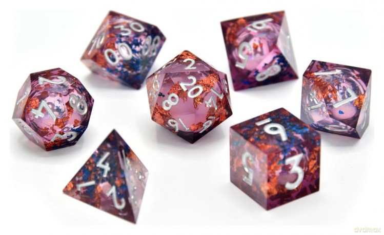 CritStones Liquid Core Dice Set Fey Mist (7)