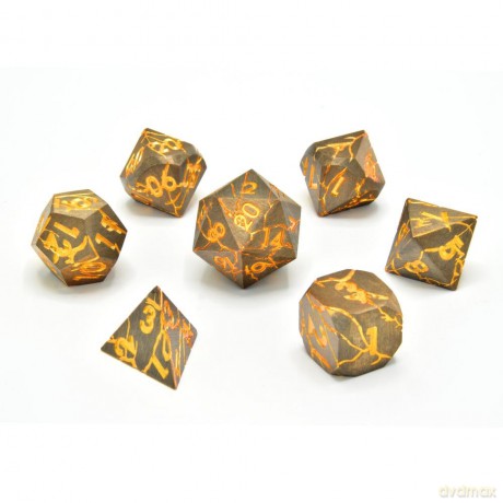 CritStones Metal Dice Set Marred Midas (7)