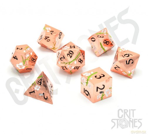 CritStones Metal Dice Set Pink Blossom (7)