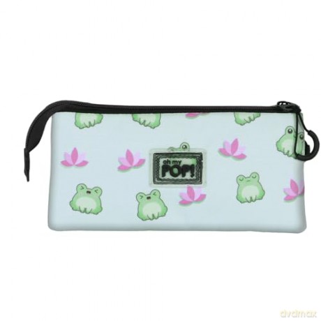 Oh My Pop! Triple Pencil case Froggy Turquoise
