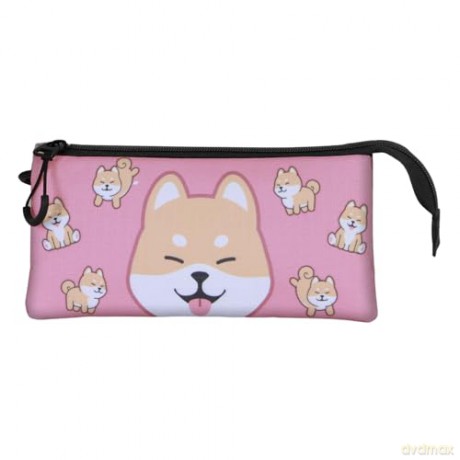 Oh My Pop! Triple Pencil case Shiba Pink