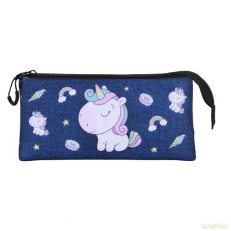 Oh My Pop! Triple Pencil case Sweety Dark Blue