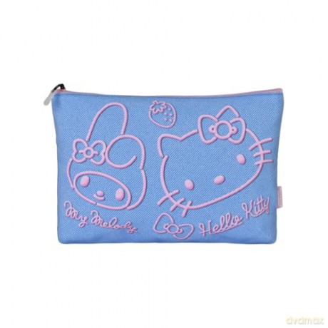 Sanrio Soleil Toiletry Bag Hello Kitty Denim Blue