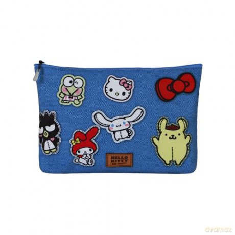 Sanrio Soleil Toiletry Bag Hello Kitty Stickers Blue