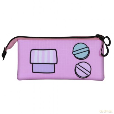 Sanrio Triple Pencil case Hello Kitty Gashapon Pink