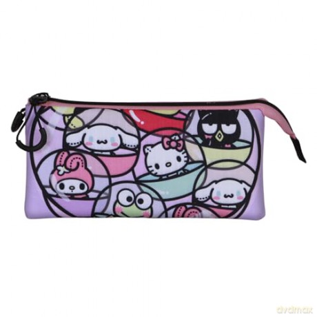Sanrio Triple Pencil case Hello Kitty Gashapon Pink