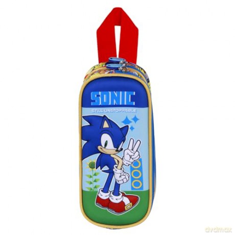 Sonic - The Hedgehog 3D Double Pencil case SEGA Unstoppable Blue