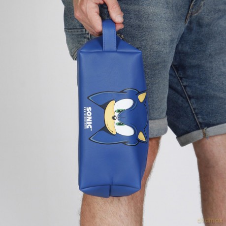 Sonic - The Hedgehog Plus Brick Travel Toiletry Bag SEGA Sight Blue