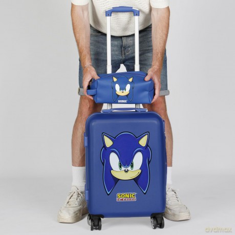 Sonic - The Hedgehog Plus Brick Travel Toiletry Bag SEGA Sight Blue