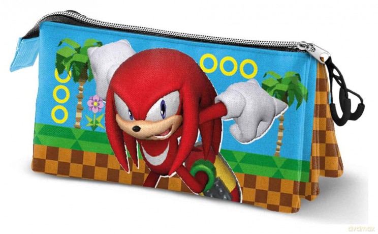 Sonic - The Hedgehog Triple Pencil case SEGA Knuckles Run Multicolour