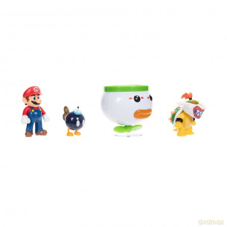 World of Nintendo Mini Figure 2-Pack Mario and Bowser Jr. Clown Car 6 cm