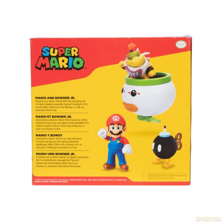 World of Nintendo Mini Figure 2-Pack Mario and Bowser Jr. Clown Car 6 cm