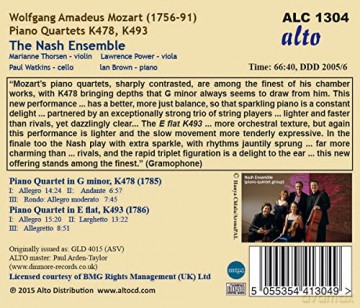 Nash Ensemble: Mozart: The Two Piano Quartets K478. K493 [CD]