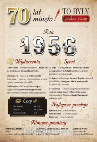 Karnet Urodziny 70