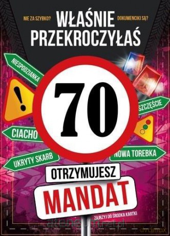 Karnet Urodziny 70