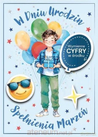 Karnet Urodziny wymienne cyfry