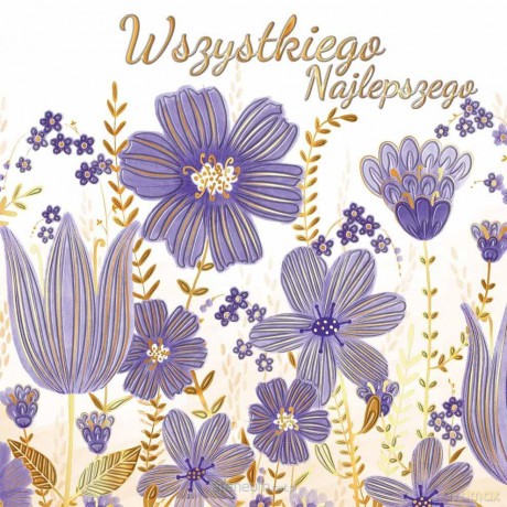 Karnet KW Imieniny - Kwiaty fiolerowe