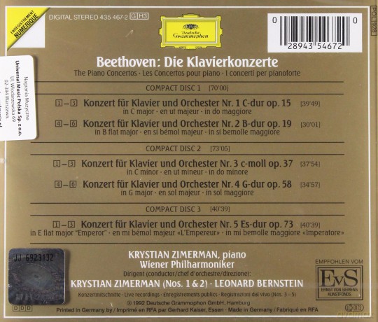 Zimerman: Beethoven-Piano Concertos [3CD]