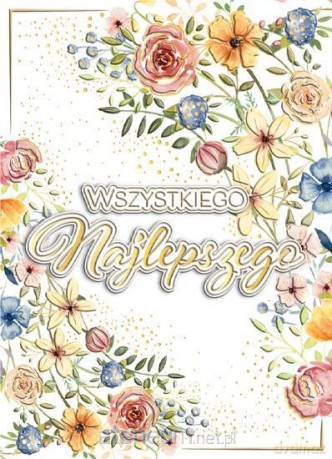 Karnet B6 Imieniny - Kwiaty pattern