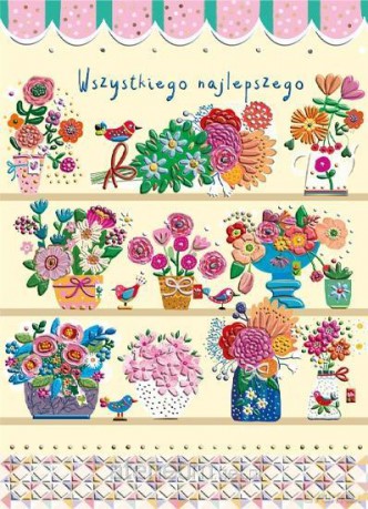 Karnet B6 Imieniny - Witryna kwiaciarni