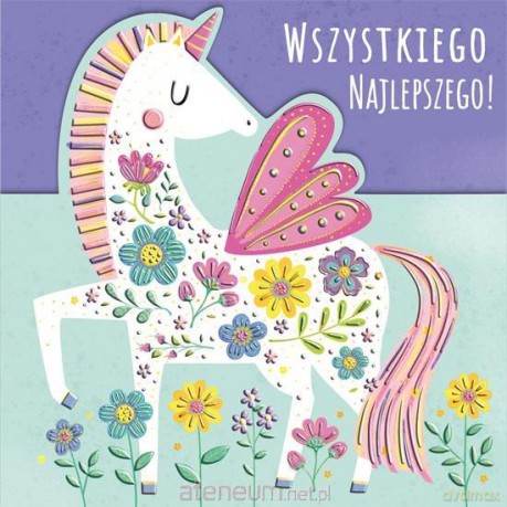 Karnet KW wycinany Urodziny - Pegaz
