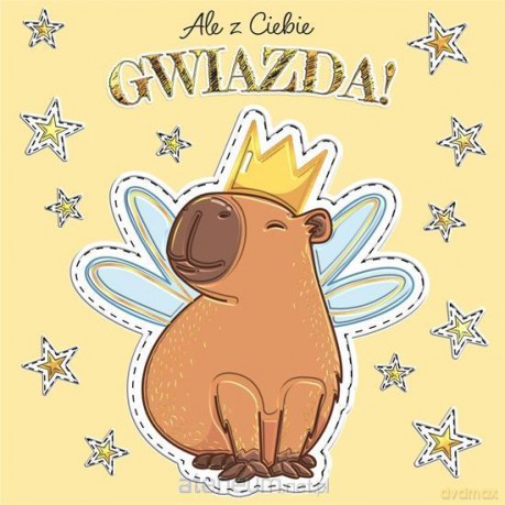 Karnet KW Urodziny - Kapibara gwiazda