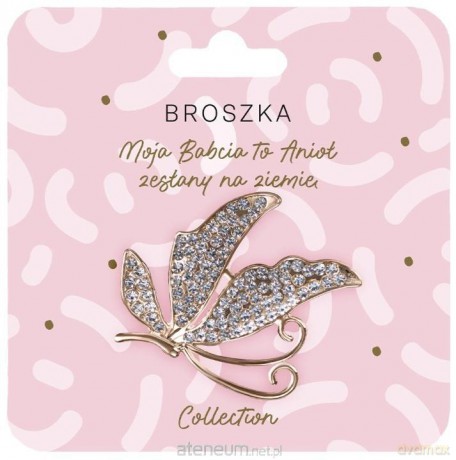 Broszka motyl Moja Babcia to Anioł