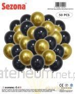 Balony czarno-złote 50szt