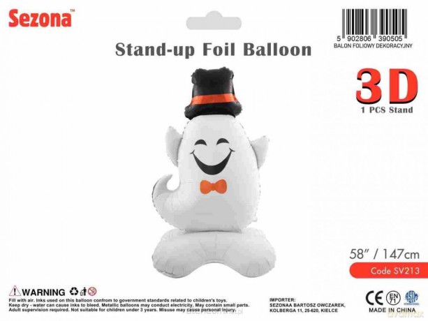 Balon Halloween Duch w kapeluszu 147cm