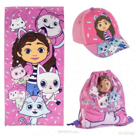 Ręcznik, czapka, worek na ramiona Koci Domek Gabi