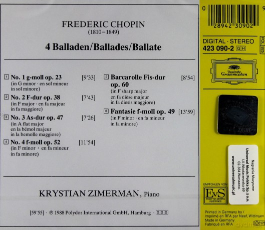 Zimerman: Chopin-Ballads [CD]