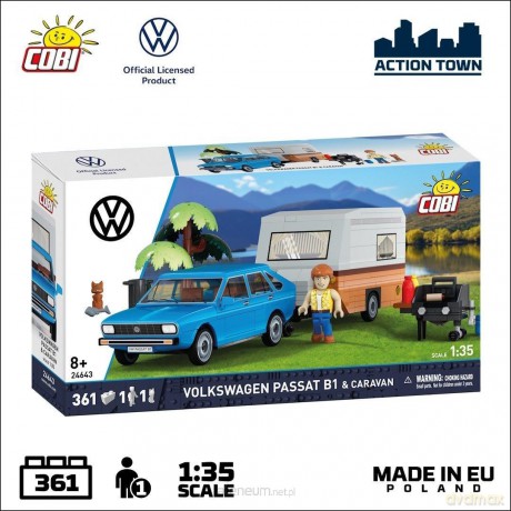 Volkswagen Passat B1 z przyczepą kempingową [KLOCKI]